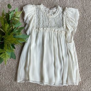 Ulla Johnson Ivory Chiffon Silk Top